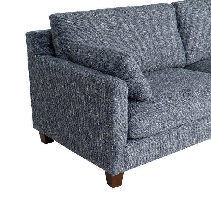 Sofá 3 Plazas Azul Tejido-Madera 221 X 90 X 87 cm