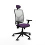 PIQUERAS Y CRESPO Silla de oficina Motilla, Mecanismo Sincro, Morado/Blanco