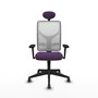 PIQUERAS Y CRESPO Silla de oficina Motilla, Mecanismo Sincro, Morado/Blanco