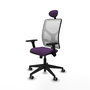 PIQUERAS Y CRESPO Silla de oficina Motilla, Mecanismo Sincro, Morado/Blanco