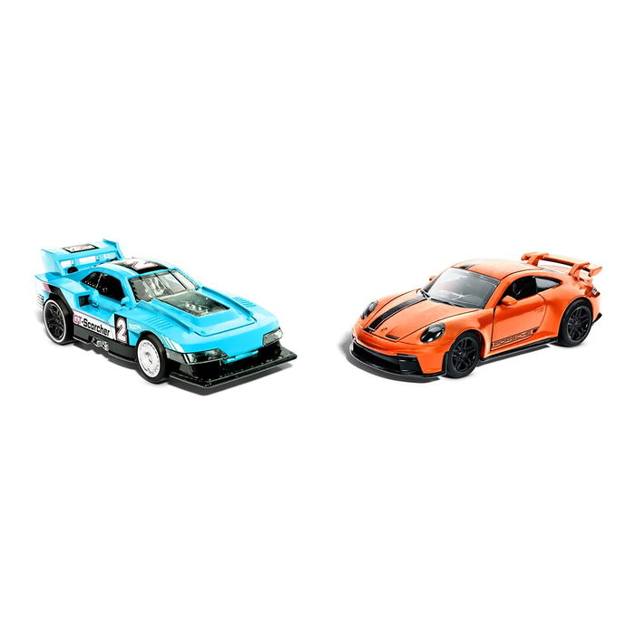 Mattel HPR91 Hot Wheels Pack 2 Coches De Carreras 1:43 Vehículos Metálicos con Detalles Auténticos