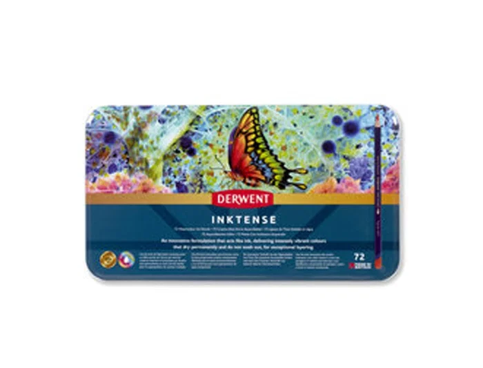 Derwent Lápices de Acuarela Inktense Caja Metálica 72 Unidades Colores Surtidos