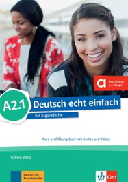 KLETT, Deutsch echt einfach! A2.1, Libro del alumno y libro de ejercicios con audio online