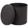 Home Deco Factory Caja-Puf Plegable Negro Diámetro 38cm
