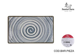 Santa Clara Fuente Rectangular LOOP Azul 25x15cm (Pack de 18) Elite