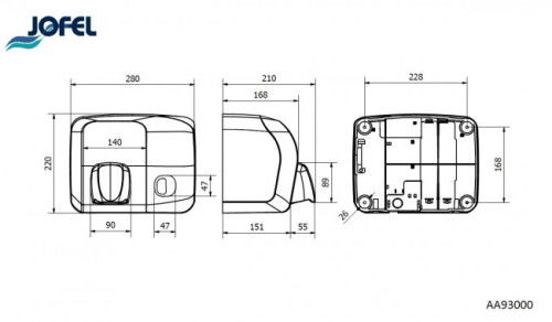 Jofel AA93000 Secador de Mano Botón Blanco