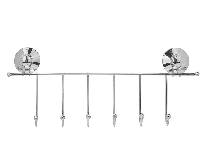 Berilo Percha Acero 6 Ganchos Ventosa 39 x 16 x 4.5 cm (Set de 12)