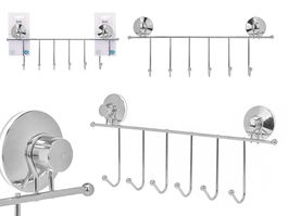 Berilo Percha Acero 6 Ganchos Ventosa 39 x 16 x 4.5 cm (Set de 12)