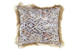 DKD Home Decor Cojín Multicolor con Flecos de Poliéster