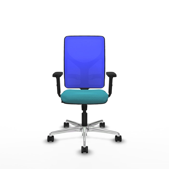 PIQUERAS Y CRESPO Silla de oficina Motilla con mecanismo Sincro, Tela Turquesa y Malla Azul