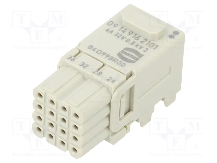 HARTING Han-Modular® Domino Módulo Hembra Han D® 16 Pines HARTING Han-Modular® Domino Módulo Hembra Han D® 16 Pines