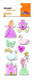 Stickers Grupo Global Gift Bolsa 1H Sceny Scrap & Deco Princesas Relieve