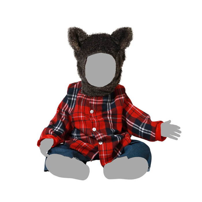 Disfraz Hombre Lobo Bebé Niños 24 Meses con Camisa Roja a Cuadros y Gorro de Orejas Disfraz Hombre Lobo Bebé Niños 24 Meses con Camisa Roja a Cuadros y Gorro de Orejas