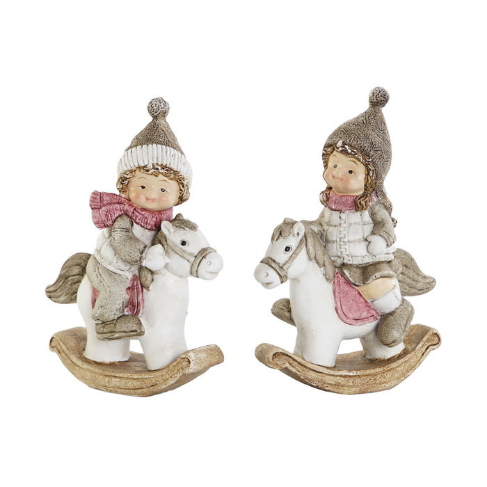 DKD Home Decor Figura de Resina Multicolor Surtido de 2 Unidades