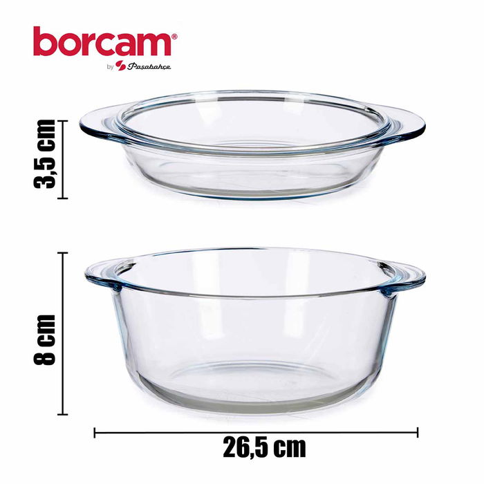 Pasabahce Cacerola con Tapa Borcam 2100 ml 26x11x22 cm (Set de 4)