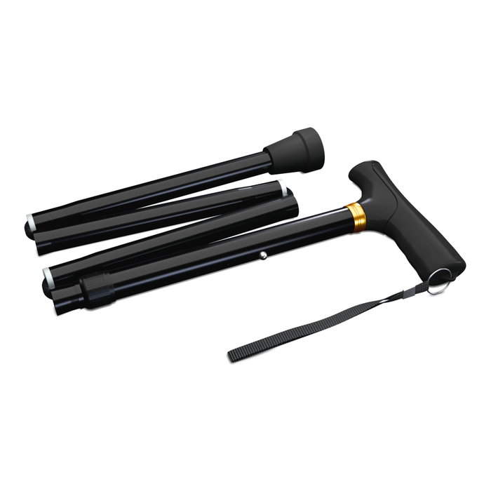 Weinberger Bastón plegable de aluminio negro