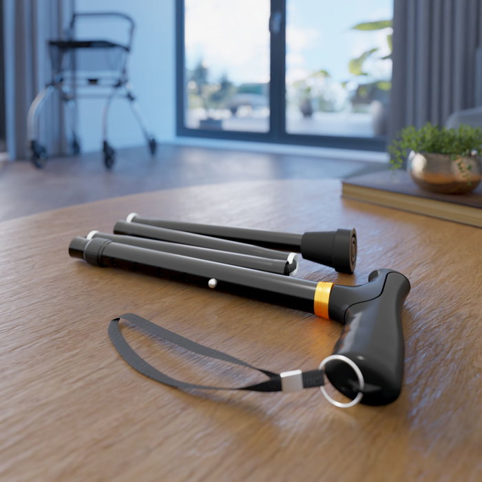 Weinberger Bastón plegable de aluminio negro