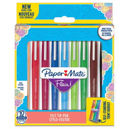 Papermate Rotuladores Flair Blister 10 Colores Surtidos Punta Media 2028898