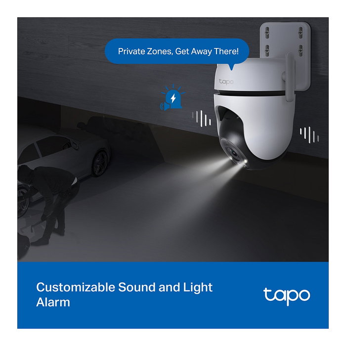 TP-LINK Cámara de Vigilancia C520WS, Tapo C520WS, Blanca, 1080P, Audio Bidireccional, Visión Nocturna, IP65