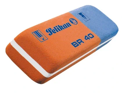 Pelikan Goma de Borrar BR 40 de Caucho para Lápiz y Tinta, Suave, No Daña el Papel, 20x9x50 mm Pelikan Goma de Borrar BR 40 de Caucho para Lápiz y Tinta, Suave, No Daña el Papel, 20x9x50 mm