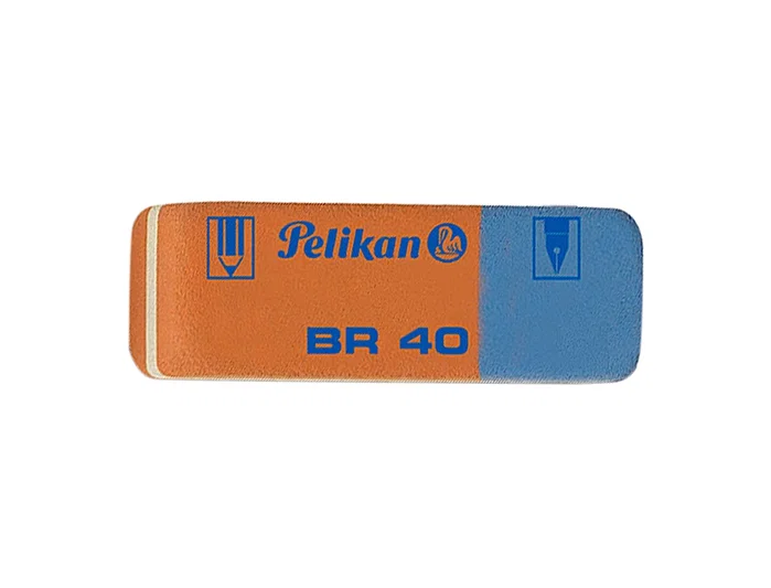 Pelikan Goma de Borrar BR 40 de Caucho para Lápiz y Tinta, Suave, No Daña el Papel, 20x9x50 mm Pelikan Goma de Borrar BR 40 de Caucho para Lápiz y Tinta, Suave, No Daña el Papel, 20x9x50 mm