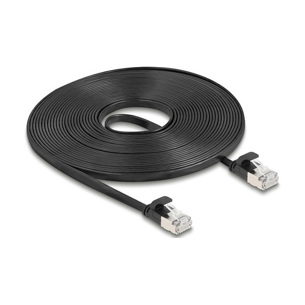 DeLOCK 81168 Cable de red plano Cat.6A U/FTP 7,5 m Negro
