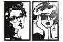DKD Home Decor Decoración de Pared Metal Negra Chica Surtida 40x60cm