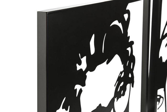 DKD Home Decor Decoración de Pared Metal Negra Chica Surtida 40x60cm