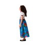 Disfraz México Azul Niña 7-9 Años, Vestido Largo Manga Corta con Cinturón