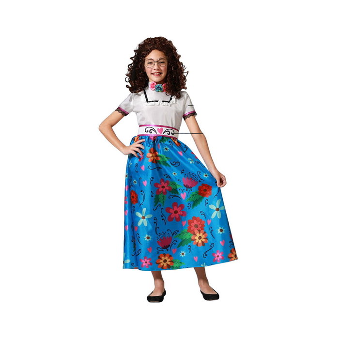 Disfraz México Azul Niña 7-9 Años, Vestido Largo Manga Corta con Cinturón Disfraz México Azul Niña 7-9 Años, Vestido Largo Manga Corta con Cinturón
