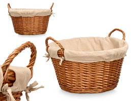 Kipit Cesto Asas Mimbre Redondo Natural 51 x 28 x 45 cm (Set de 12)