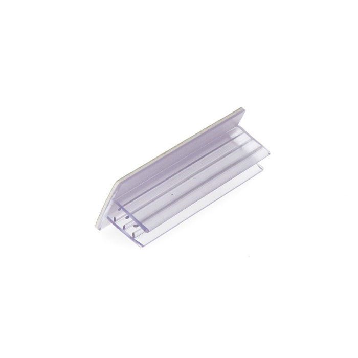 EDM Soporte Adhesivo para Cartelería PVC - 7.5 x 2.5 x 2 cm, Transparente, Adhesivo Incluido, 75mm de Longitud, Ancho 25mm, Grosor Máximo 4.5mm