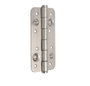Emuca Lote de 5 bisagras de seguridad para puertas, 150x80mm, bisagras antipalanca con cantos redondos, sin remate, Acero, Níquel satinado