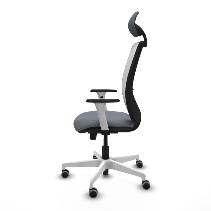PIQUERAS Y CRESPO Silla de oficina Zulema con mecanismo Sincro, Gris y Blanco