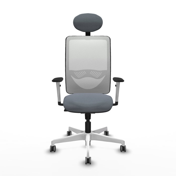 PIQUERAS Y CRESPO Silla de oficina Zulema con mecanismo Sincro, Gris y Blanco