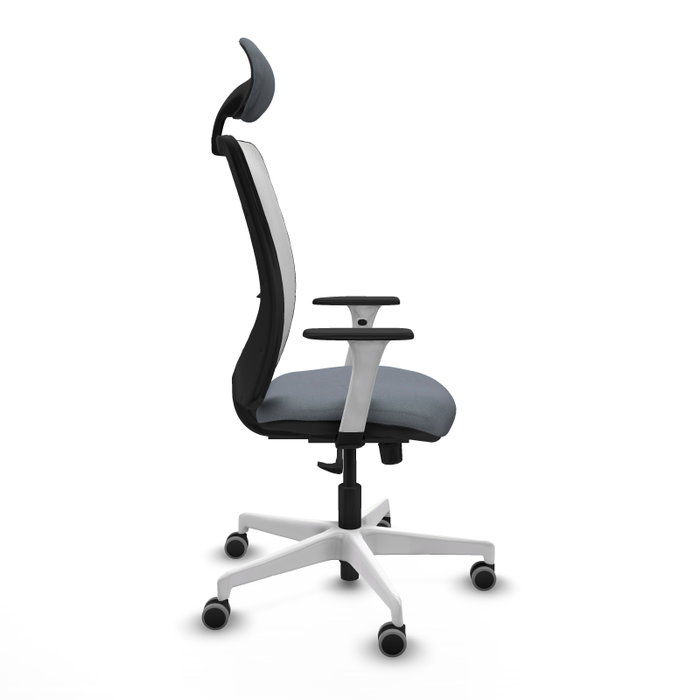 PIQUERAS Y CRESPO Silla de oficina Zulema con mecanismo Sincro, Gris y Blanco