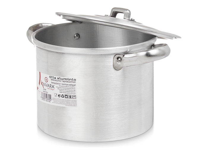 Kinvara Olla Aluminio 16 cm 2 L Plata Apto Gas Horno Lavavajillas (Set de 6)