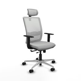 PIQUERAS Y CRESPO Silla de oficina Haches Gris claro y Blanco
