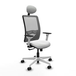 PIQUERAS Y CRESPO Silla de oficina Zulema con mecanismo Sincro, Blanco y Gris