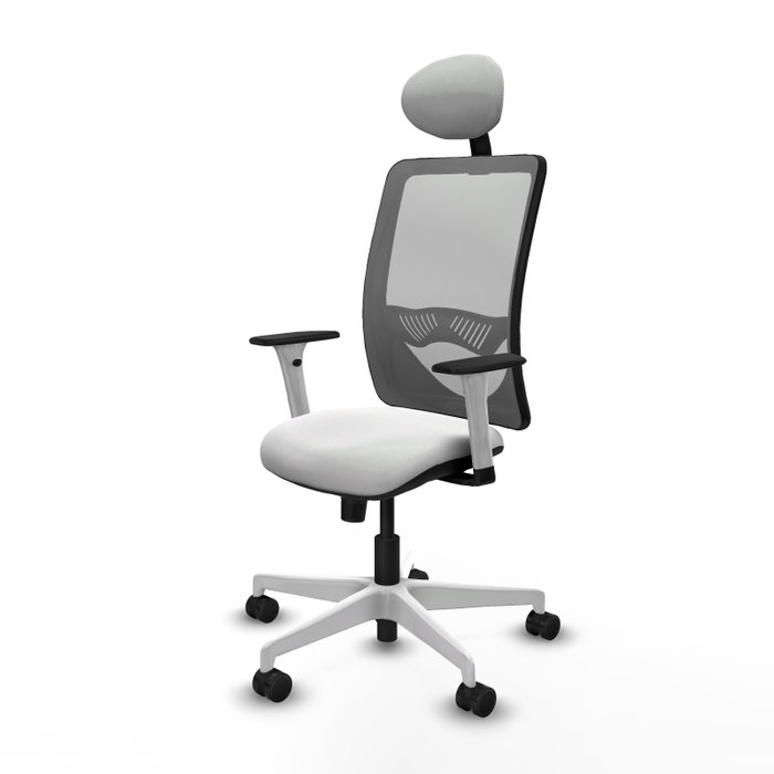 PIQUERAS Y CRESPO Silla de oficina Zulema con mecanismo Sincro, Blanco y Gris