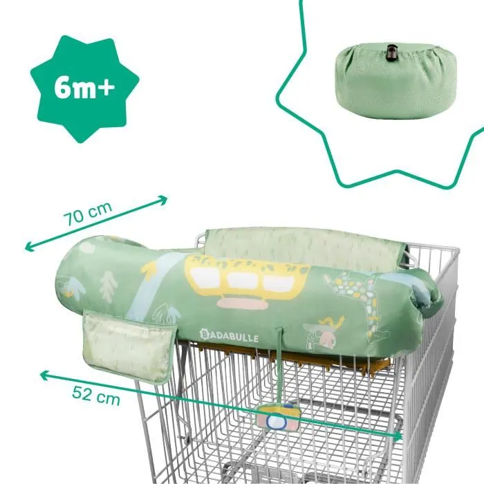 BADABULLE Protector de asiento para carro para niños, universal, bolsillo de almacenamiento integrado y juguete sensorial