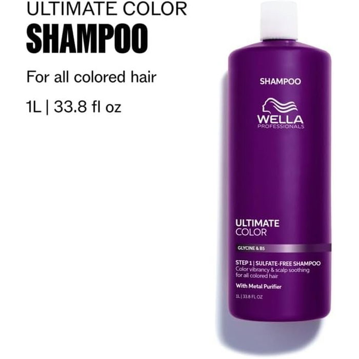 Wella Professionals Ultimate Color Champú 1000 ml para Color Vibrante en Cabello Teñido Wella Professionals Ultimate Color Champú 1000 ml para Color Vibrante en Cabello Teñido