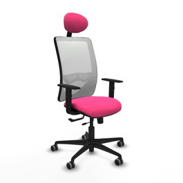 PIQUERAS Y CRESPO Silla de oficina Zulema Rosa y Blanco