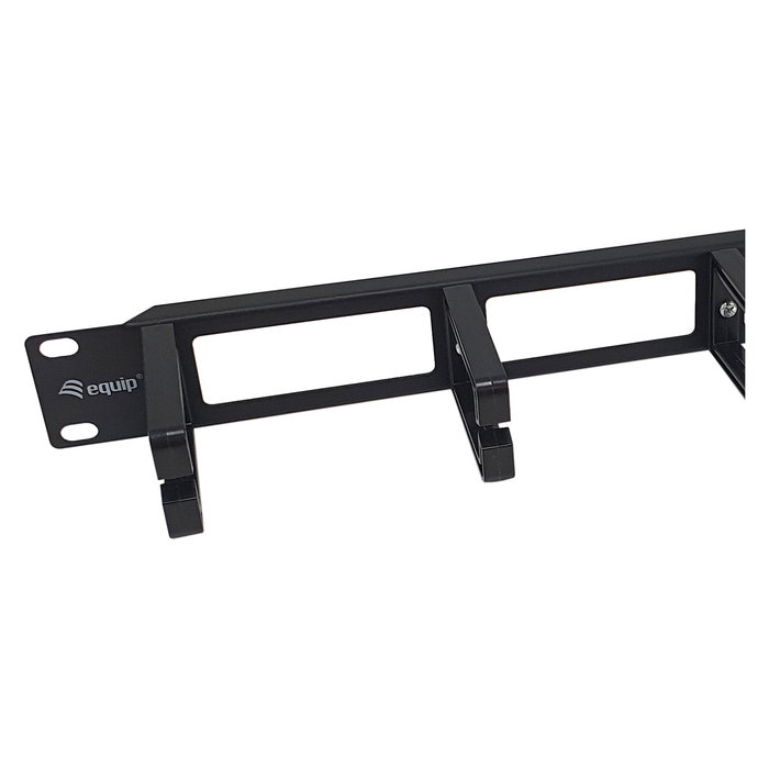 EQUIP 327315 Panel de gestión de cables 1U 19", Color negro, Material plástico y acero, 482.6 x 44.5 x 82 mm