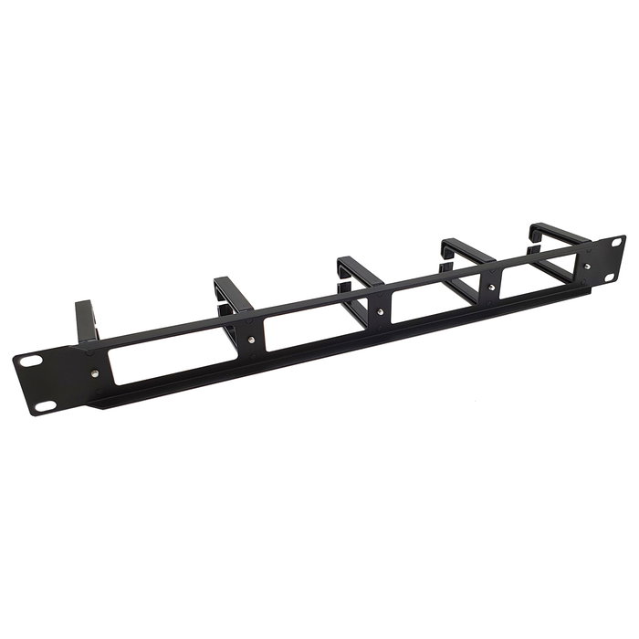 EQUIP 327315 Panel de gestión de cables 1U 19", Color negro, Material plástico y acero, 482.6 x 44.5 x 82 mm