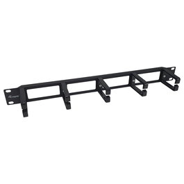EQUIP 327315 Panel de gestión de cables 1U 19", Color negro, Material plástico y acero, 482.6 x 44.5 x 82 mm