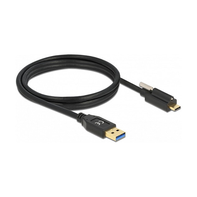 DeLOCK Cable USB 3.2 Gen 2 Tipo-A a USB Tipo-C con tornillo de seguridad 1,5 m DeLOCK Cable USB 3.2 Gen 2 Tipo-A a USB Tipo-C con tornillo de seguridad 1,5 m