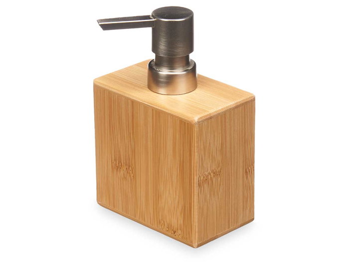 Berilo Dosificador Bambú Tapón Cromado Cuadrado 9.7x5.8x15 cm (Set de 12)