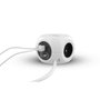 T'nb Adaptador múltiple 2 en 1 con 3 tomas de tierra 16A y 3 puertos USB 2.4A - Blanco