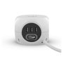T'nb Adaptador múltiple 2 en 1 con 3 tomas de tierra 16A y 3 puertos USB 2.4A - Blanco